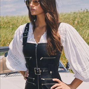 COPY - WeWoreWhat Vegan Leather Moto Jumpsuit